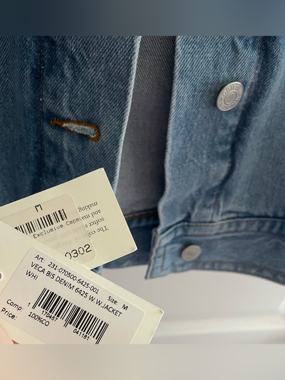 Dries Van Noten Blue and Off White Vega Denim Jacket - Picture 6 of 7